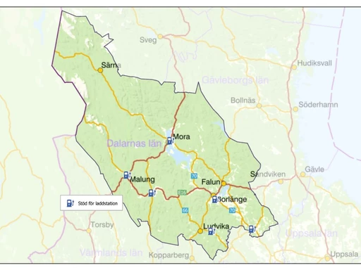 Laddstationer för tunga fordon i Dalarna!